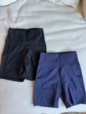 Pair of Workout Bike Shorts — Black & Deep Navy